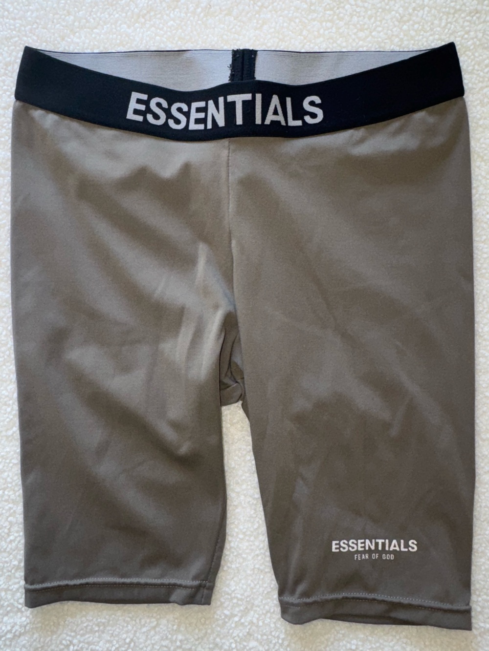 Fear of God Essentials Taupe Logo Waistband Biker Shorts XXS
